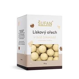 Lieskový orech v bielej čokoláde s Ugandskou vanilkou 170 g